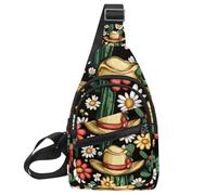 Cappello da cowboy con cactus western fionda laterale, zaino a tracolla, Multicolore 05, 11.8x7x1.5in/30x18x4cm