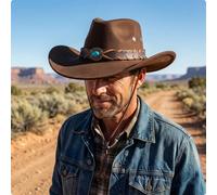 Cappello da cowboy con fascia intrecciata, cappello da cowboy strutturato in