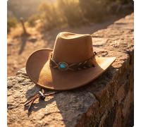 Cappello Da Cowboy Con Fascia Intrecciata, Strutturato In Feltro, Ideale Per