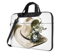 Cappello da cowboy con fiore di campo bianco blu borsa per laptop borsa per laptop 15,6 pollici borse per computer imbottito copertura manica per donne uomini