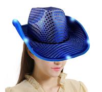 Cappello da cowboy con larga e luce, cappello da cowgirl per feste, spiaggia,