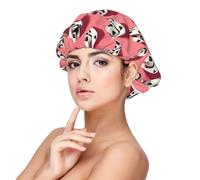 Cappello da cowboy, con stampa in raso di seta nera e bianca, per donne che dormono, regolabile a doppio strato, cuffia per capelli ricci