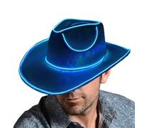 Cappello da cowboy condotto - Glow in the Dark Party Headwear, Battery Fermid Light Up Costume da discoteca occidentale vibrante | Accessorio divertente per abiti per festival, concerti e