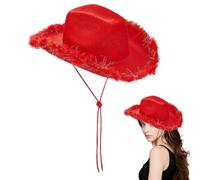 Cappello da cowboy da donna, cappello da cowboy Plume Boa sfocata Boa