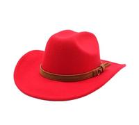 Cappello da Cowboy da Donna Occidentale da Uomo Autunno Inverno for Gentiluomo Lady Cowgirl Cappello da Jazz Cappello in Feltro a Tesa Larga per ombreggiare e Decorare(Red)