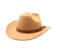 Cappello da Cowboy da Donna Occidentale da Uomo Autunno Inverno for Gentiluomo Lady Cowgirl Cappello da Jazz Cappello in Feltro a Tesa Larga per ombreggiare e Decorare(Camel)