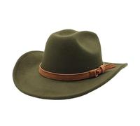 Cappello da Cowboy da Donna Occidentale da Uomo Autunno Inverno for Gentiluomo Lady Cowgirl Cappello da Jazz Cappello in Feltro a Tesa Larga per ombreggiare e Decorare(Dark Green)