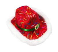 Cappello da cowboy di Natale - Accessori per costume occidentale festivo per feste, cappello da cowboy di Babbo Natale progettato per gli adulti,per le feste di Capodanno, spettacoli e il