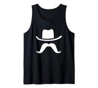 Cappello da Cowboy e Baffi Divertente Silhouette Scuro Canotta