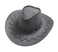Cappello da cowboy estivo da donna e uomo, modellabile, a tesa larga, cappello da sole per feste, Grigio, Taglia unica