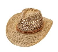 Cappello da cowboy glitterato alla moda cappello da cowboy casual da spiaggia, cachi, Taglia unica