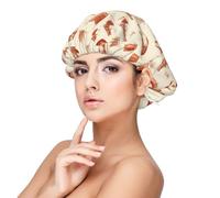 Cappello da cowboy in raso di seta con stampa caffè western per donne che dormono, cuffia regolabile a doppio strato per capelli ricci