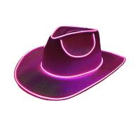 Cappello da cowboy LED, cappello da cowboy che brilla al buio - Cowgirl Hat Discoteca Light up Cappelli - Cappello LED che brilla al buio, cappelli da cowboy per feste a batteria, cappello vestito