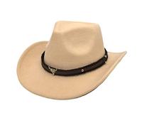 Cappello da cowboy Liquidazione UK Adulto Casual Outdoor Summer Cowboy Cap Light Sunshade Jazz Beach Hat Cap, Beige, Taglia unica