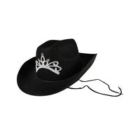 Cappello da cowboy nero con corona per donne