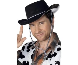 Cappello Da Cowboy Nero Per Uomini E Donne Accessorio Per Costume Del Far West