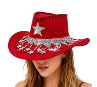 Cappello da cowboy occidentale | Accessorio per testa a tesa larga per matrimonio | Cappello occidentale con bordi larghi, per eventi a tema feste di Natale, festival di musica country halloween