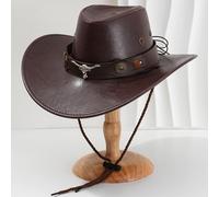 Cappello da cowboy occidentale con cinturino sotto il mento per spettacoli