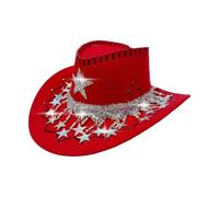 Cappello Da Cowboy Occidentale Copricapo A Tesa Larga Con Stella Di Strass