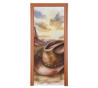 Cappello da cowboy occidentale Vasto deserto caduta porta copre 35x79 In estate porta banner Portico Decorazione Interna Esterna M