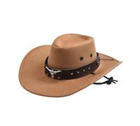Cappello da cowboy occidentale, vintage, da gentiluomo, cowgirl, jazz, vacanze, feste, cosplay (kaki)