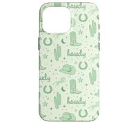 Cappello da cowboy pastello e modello stivali verde Cowgirl estetica Custodia per iPhone 16 Pro Max