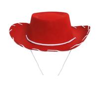 Cappello da cowboy per bambini, cappello da cowboy e cowgirl, accessorio per costumi, per feste a tema wild west, colore nero, marrone o rosso, colore: rosso, confezione da: 12 unità.
