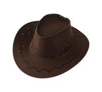 Cappello da cowboy per bambini, in finta pelle scamosciata, per l'avventura, per giocare in stile occidentale, per tutte le stagioni (Coffee4, taglia unica)