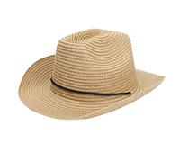 Cappello da cowboy per donne e uomini a tesa larga alla moda in tessuto erboso cappello occidentale, cachi, Taglia unica