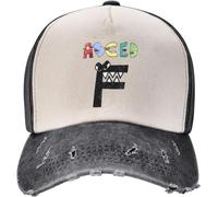 Cappello da cowboy retrò da uomo classico Alfabeto vintage Lore F ABC Lettera E D Berretto da baseball per uomo donna Cappello snapback in cotone invecchiato Natale Ragazzi Compleanno Gamer Il regalo