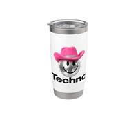 Cappello da cowboy rosa Rave Festival Outfit, camicia Techno Rave EDM Bicchiere termico in acciaio inox doppia parete