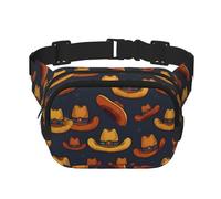 Cappello da cowboy stampato marsupio multifunzionale, borsa messenger unisex alla moda, borsa da viaggio per sport