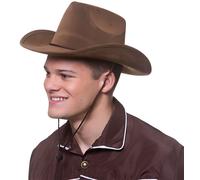 Cappello da Cowboy Texan Cowgirl Stetson Wild West Nubilato Cervo Costume Adulti