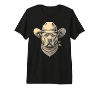 Cappello da Cowboy Vintage con Cane Pitbull, Stile retrò Western Maglietta Premium