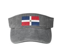 Cappello da cowboy vuoto lavato stampato in cotone nero della Repubblica Dominicana, alla moda e versatile per tutte le stagioni., Grigio, Taglia unica