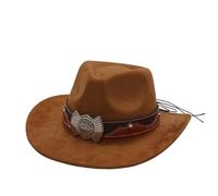 Cappello da cowboy western, cappello in feltro a tesa larga, unisex, classico cappello da cowboy, cappello da sole resistente for esterni, adatto for le vacanze e for partecipare ai balli(Camel)