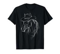 Cappello da Cowboy Western Horse Line Art Equine Design Maglietta