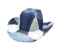 Cappello da cowboy western per uomo e donna, tesa larga, cappello da cowboy per costume, travestimento, cosplay T Shirts da uomo (blu marino, M)