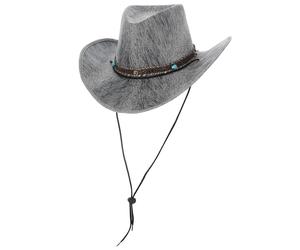 Cappello da Cowboy Wild West Western Deluxe Affliggere Grigio Costume