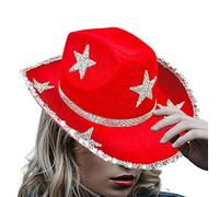 Cappello da cowgirl con strass,Cappello con stella,Cappello da stella in feltro per le donne - Cappello da donna, cappello leggero per celebrazione, danza
