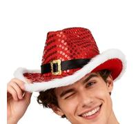 Cappello da cowgirl natalizio - Questo cappello da cowboy natalizio da donna aggiunge un tocco di eleganza ai tuoi vestiti e funge da accessorio festivo accattivante. Aumenta la tua presenza a Weihnac