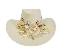 Cappello da cowgirl occidentale - ricamato, copricapo leggero | Stile da cowboy resistente all'acqua per abiti da concerto di campagna, rodeos, festa da ballo, festival musicale, eventi estivi,