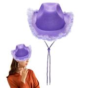 Cappello da cowgirl Plume Boa,Cappello da cowboy con visiera in pennacchio