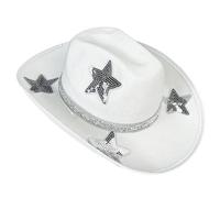 Cappello da cowgirls per la sposa, con tesa grande, per giochi di ruolo, con strass, cappello a stella, per festival musicali, club, copricapo da cowboy