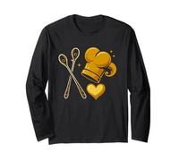 Cappello da Cucina Cuore e Cucchiai Arte Culinaria Maglia a Manica