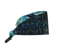 Cappello da Cuoco Beach At Night Prints Bandana Traspirante Cuffietta Chirurgica Soft Cappelli da Cuoco per Ristorante Uomo/Donna Catering