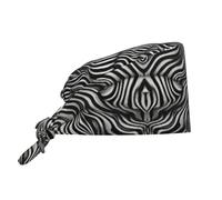 Cappello da Cuoco Black And White Stripes Prints Cappellino da Chef Elastico Bandana Vintage Cappello da Chef per Cucina Catering Uomo/Donna