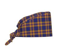 Cappello da Cuoco Clan McCann Tartan Blue And Gold Plaid2 Cappelli da Cuoco Traspirante Cappellino da Chef Soft Bandana per Ristorante Uomo/Donna Catering