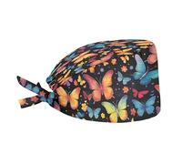 Cappello Da Cuoco Colorful Butterfly Art Bandana Regolabile Cappelli Da Cuoco Traspirante Cappello Da Chef Per Grigliare Ristorante Cucina
