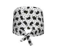 Cappello Da Cuoco Cute Cat Black Fish Bones Cappello Da Chef Regolabile Cappelli Da Cuoco Traspirante Bandana Per Grigliare Catering Ristorante